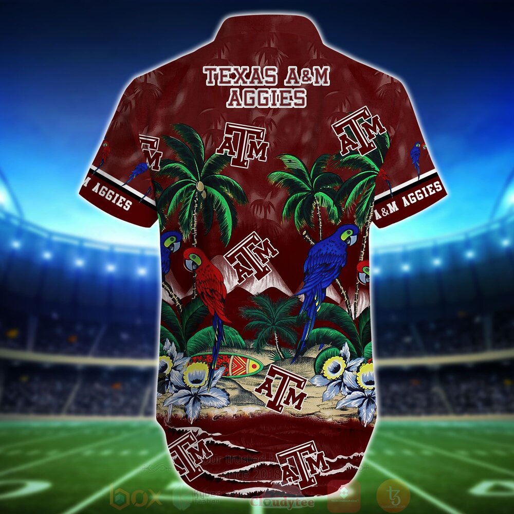 NCAA Texas AM Aggies Tropical Sea And Parrots Hawaiian Shirt Short 1 2 3