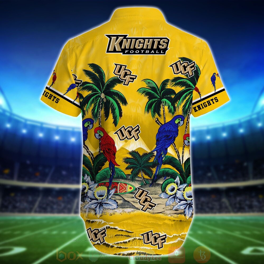 NCAA UCF Knights Tropical Sea And Parrots Hawaiian Shirt Short 1 2 3
