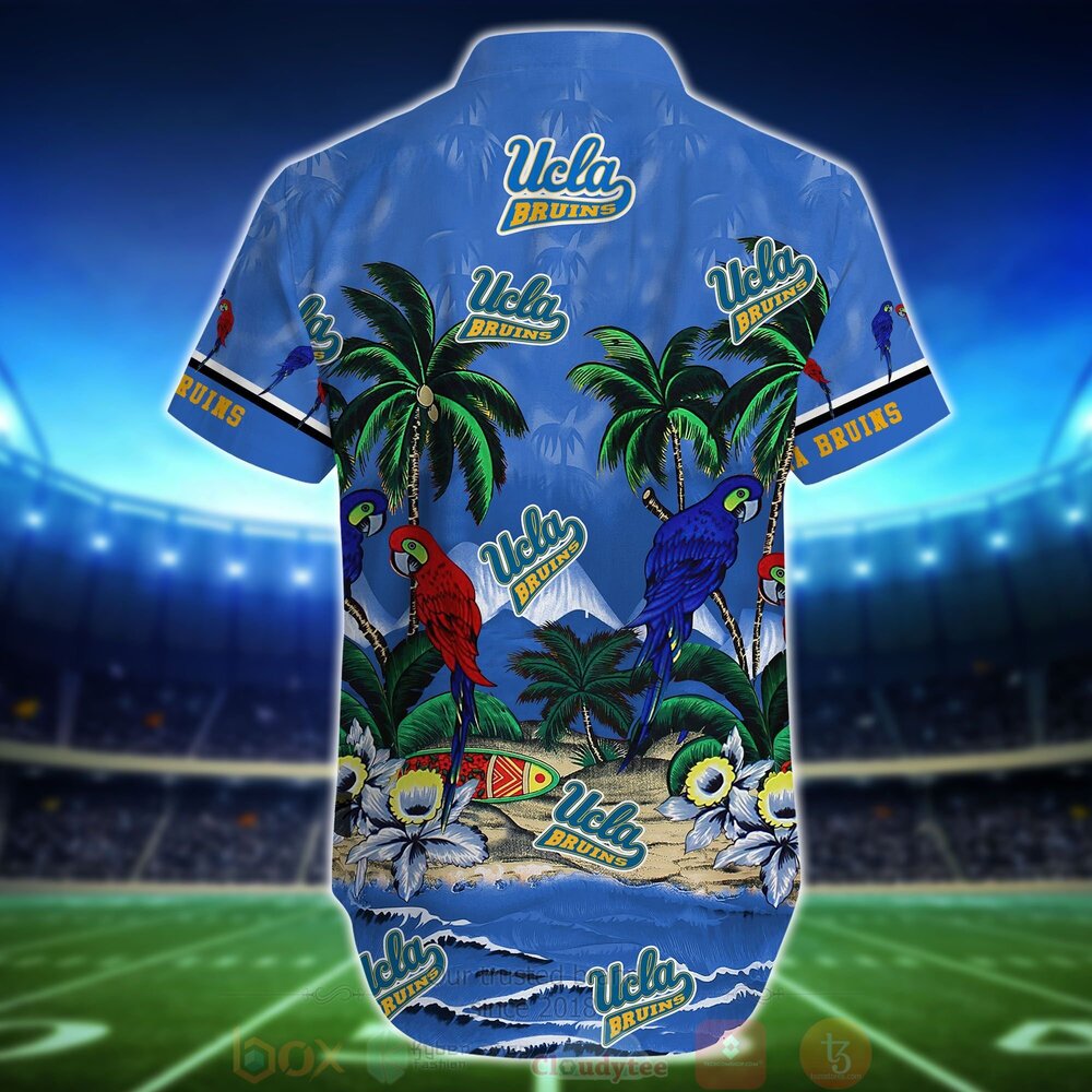 NCAA UCLA Bruins Tropical Sea And Parrots Hawaiian Shirt Short 1 2 3