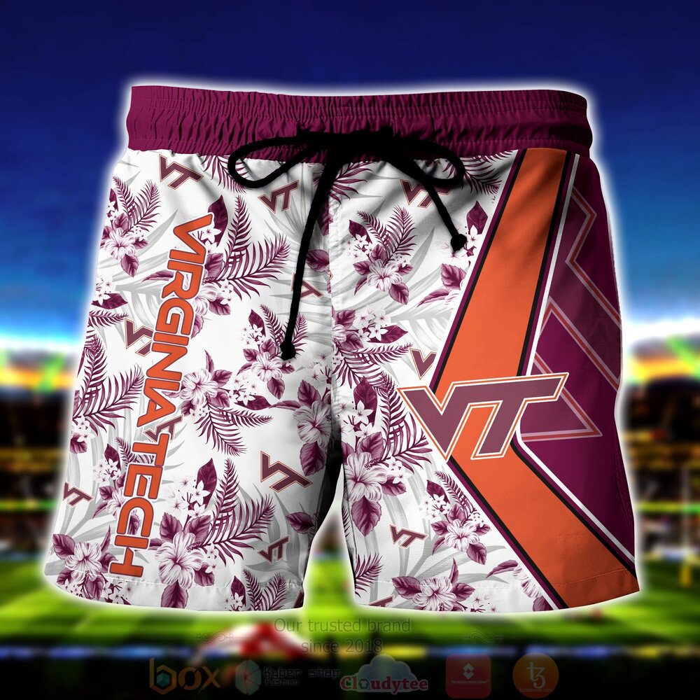 NCAA Virginia Tech Hokies Skeleton Hawaiian Shirt Short 1 2 3 4
