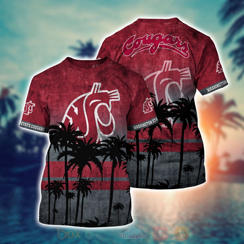 BEST NCAA Washington State Cougars 3D All Over Printed Hawaiian Shirt, Short 2 NCAA Washington State Cougars Hawaiian Shirt Short 1