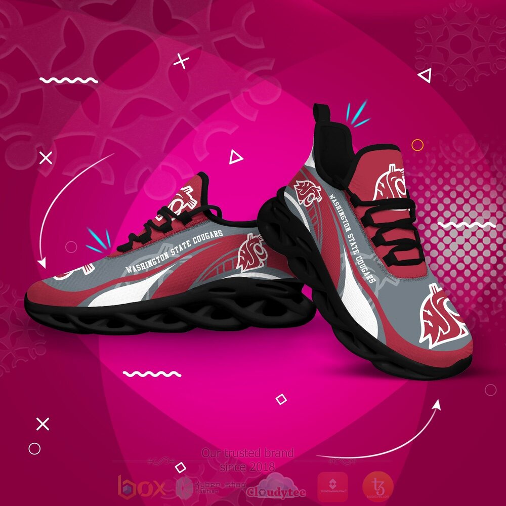 BEST NCAA Washington State Cougars football Clunky Sneakers 4 NCAA Washington State Cougars football Clunky Max Soul Shoes 1 2 3