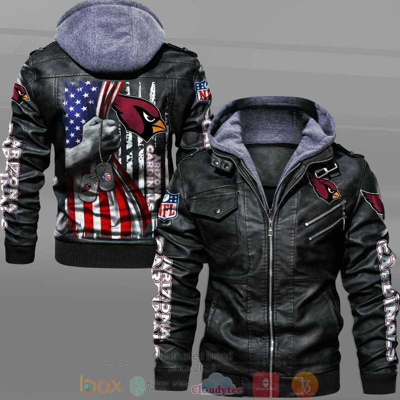 NFL Arizona Cardinals American Flag Leather Jacket