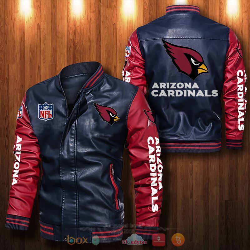 NFL Arizona Cardinals Bomber leather jacket 4 NFL Arizona Cardinals Bomber leather jacket 1 2 3