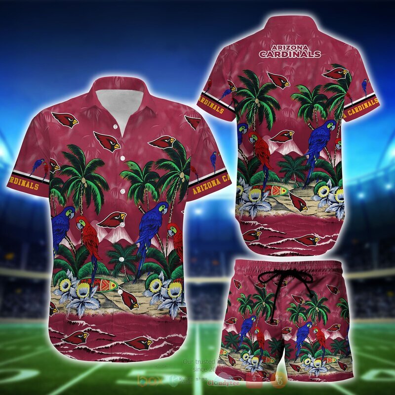 NFL Arizona Cardinals Parrot Hawaiian Shirt Short