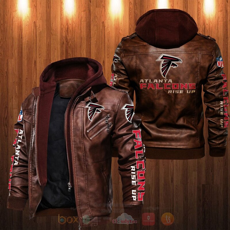 BEST NFL Atlanta Falcons Rise Up Rugby Team 2D Leather PU Jacket 2 NFL Atlanta Falcons Rise Up Rugby Team Leather Jacket 1