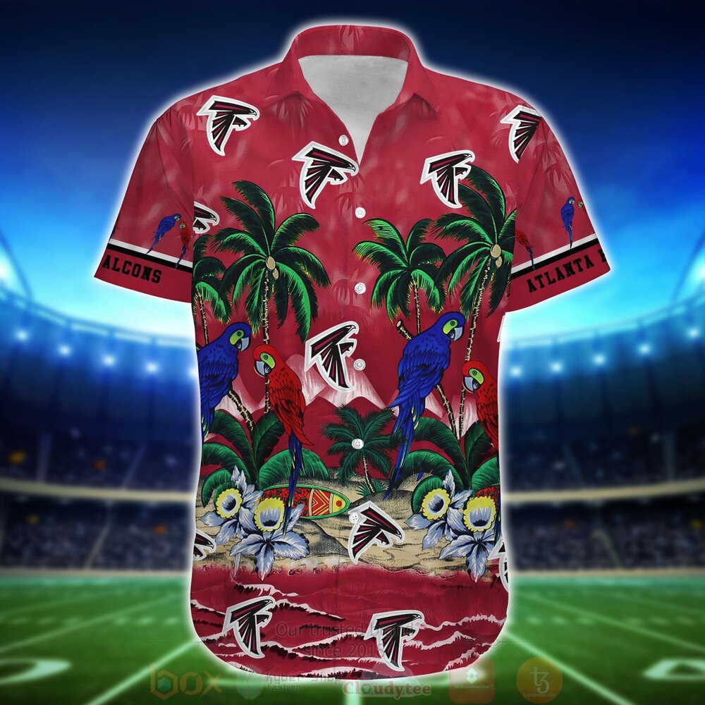 NFL Atlanta Falcons Tropical Sea And Parrots Hawaiian Shirt Short 1 2 3 4