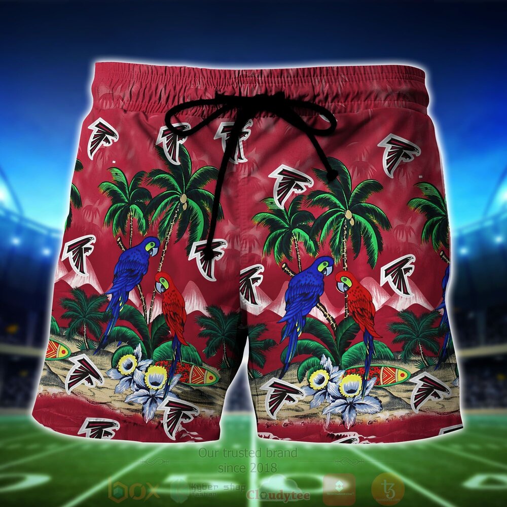 NFL Atlanta Falcons Tropical Sea And Parrots Hawaiian Shirt Short 1 2 3 4 5
