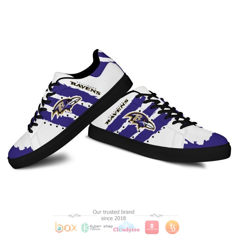 NFL Baltimore Ravens Stan Smith low top shoes 1 2 3 4 5 6 7