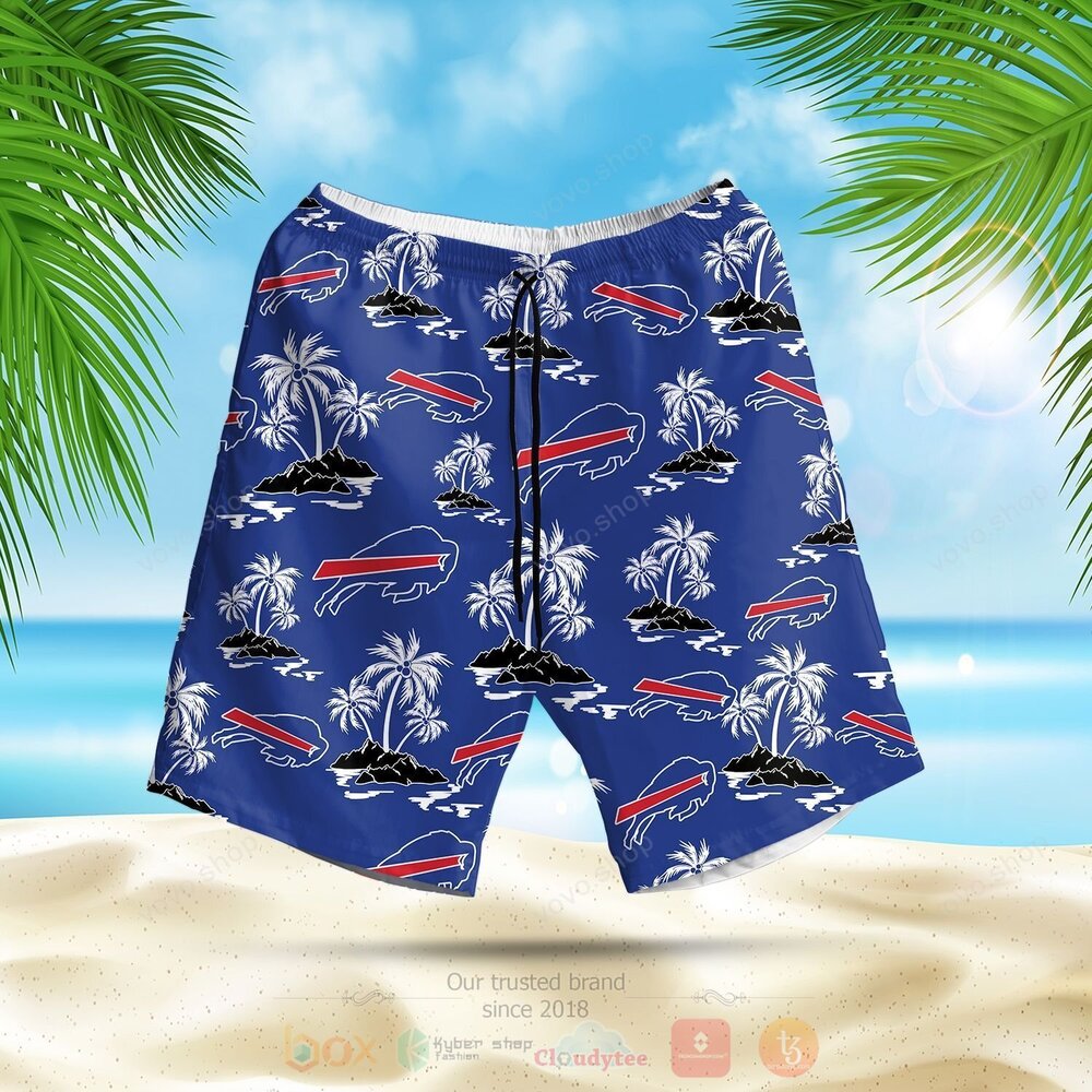 BEST NFL Buffalo Bills Blue Logo 3D All Over Printed Hawaiian Shirt, Short 2 NFL Buffalo Bills Blue Logo Hawaiian Shirt Short 1