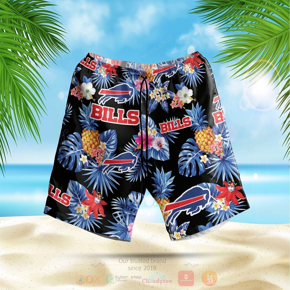 BEST NFL Buffalo Bills Pineapple 3D All Over Printed Hawaiian Shirt, Short 3 NFL Buffalo Bills Pineapple Hawaiian Shirt Short 1 2