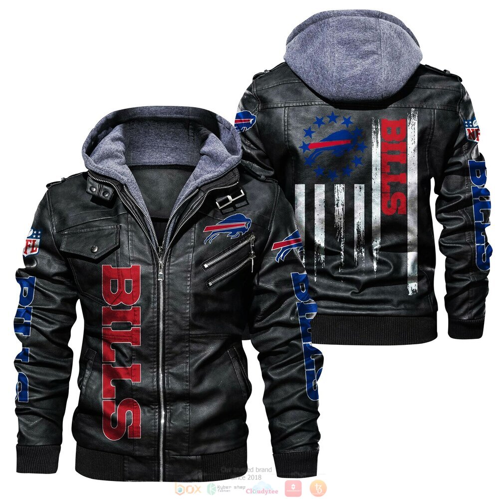 NFL Buffalo Bills Thin line flag Leather Jacket