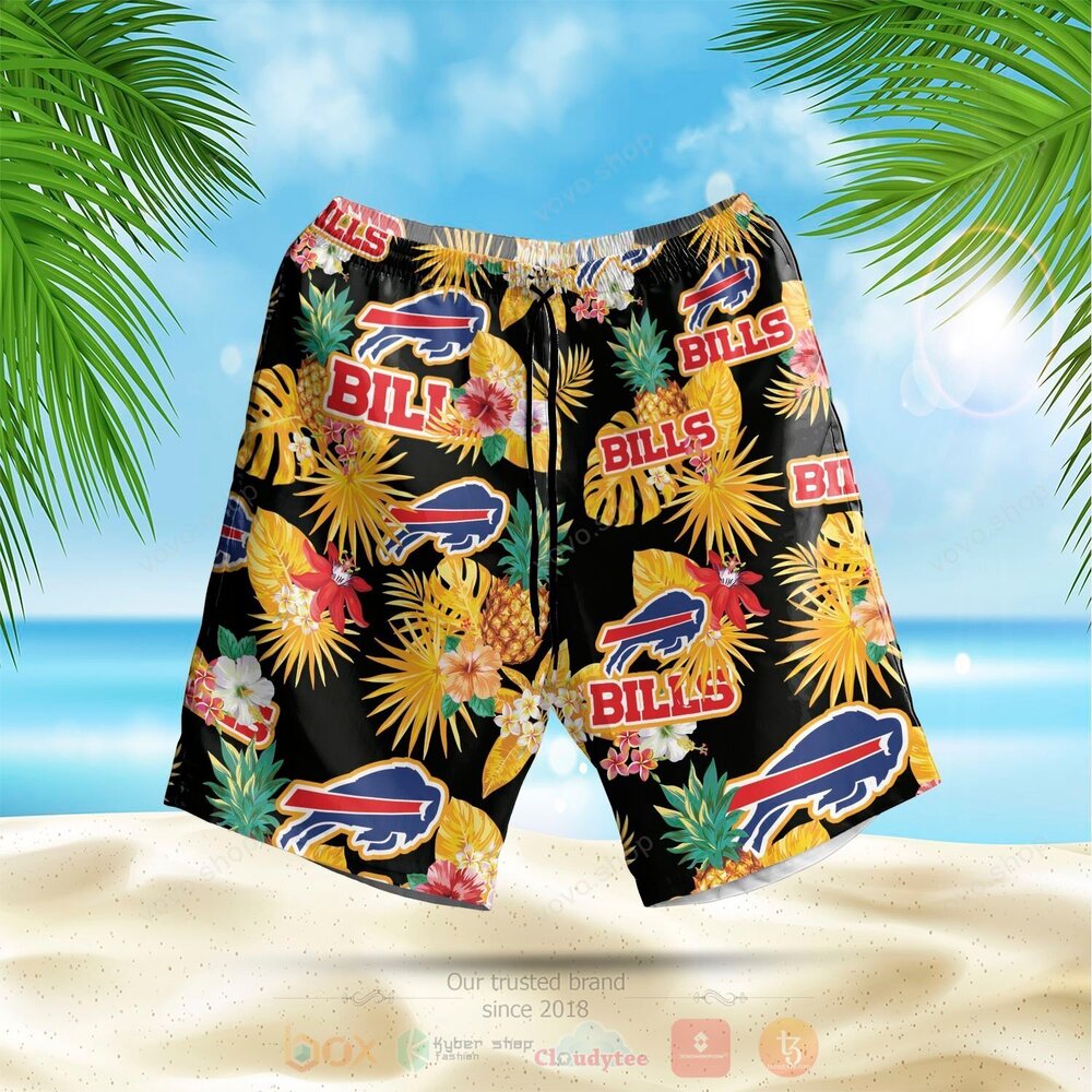 BEST NFL Buffalo Bills Yellow Black Football 3D All Over Printed Hawaiian Shirt, Short 2 NFL Buffalo Bills Yellow Black Football Hawaiian Shirt Short 1