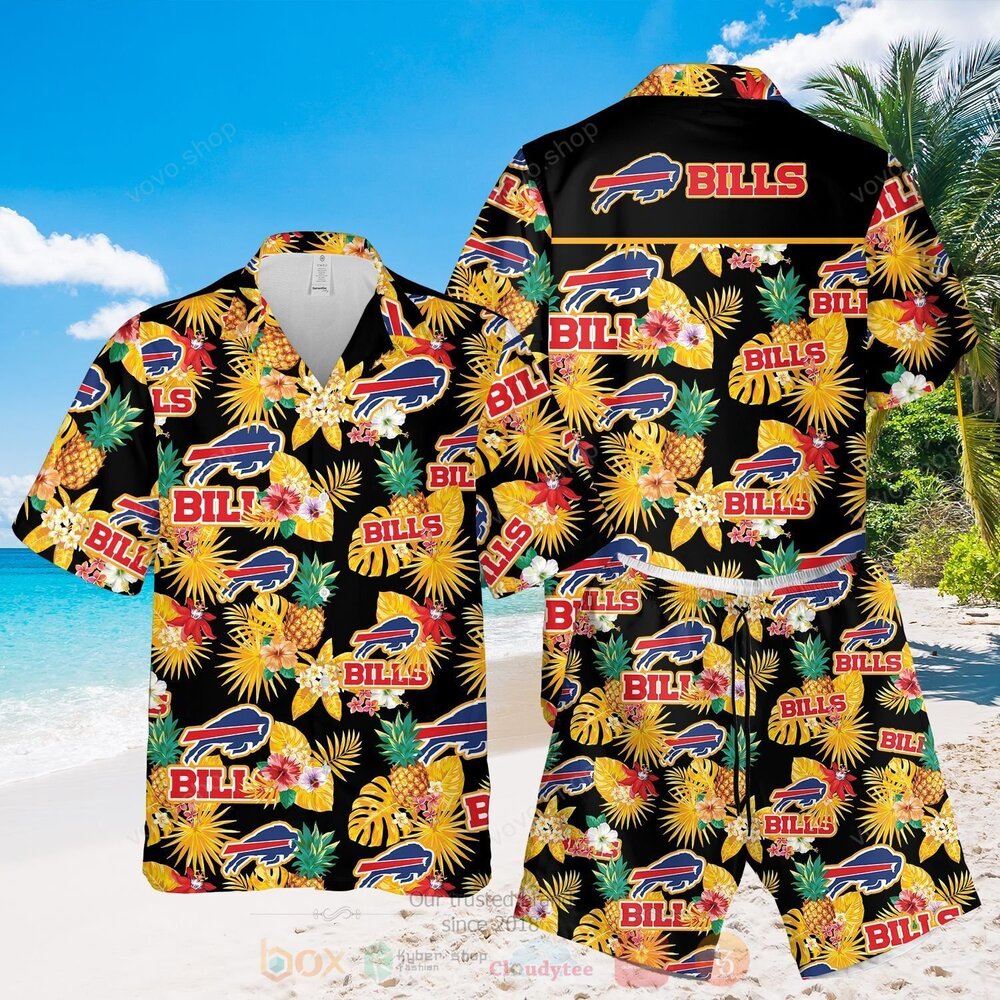 NFL Buffalo Bills Yellow Black Hawaiian Shirt Short