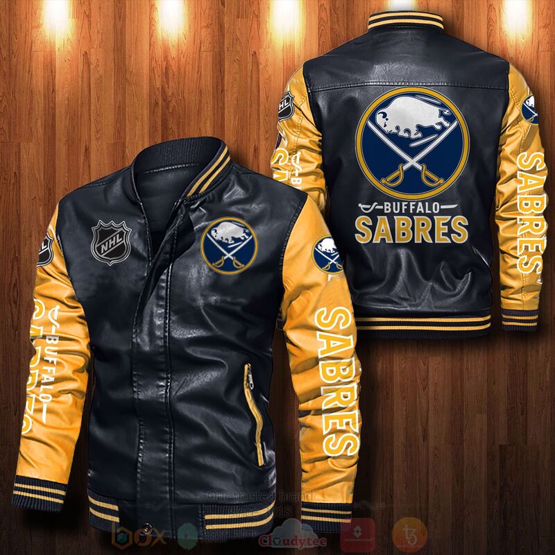 BEST NFL Buffalo Sabres Hockey Team 2D Leather Bomber Jacket 6 NFL Buffalo Sabres Hockey Team Bomber Leather Jacket 1 2 3 4 5
