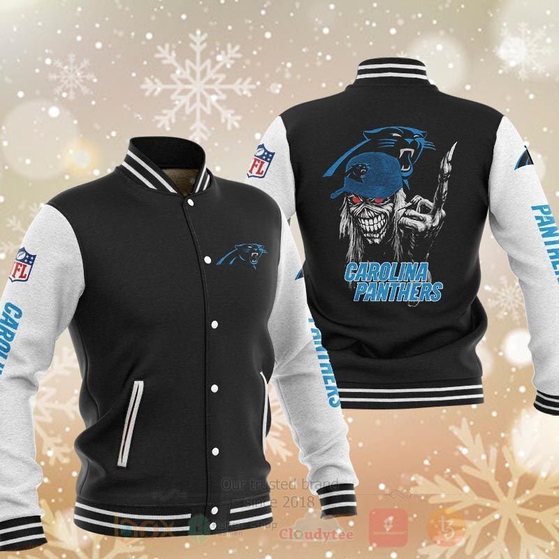BEST NFL Carolina Panthers Rugby Team Death Skull 3D Baseball Jacket 8 NFL Carolina Panthers Rugby Team Death Skull Baseball Jacket