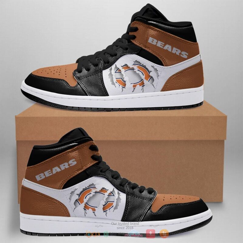 NFL Chicago Bears Football Air Jordan High Top Shoes 2 NFL Chicago Bears Football Air Jordan High Top Shoes 1