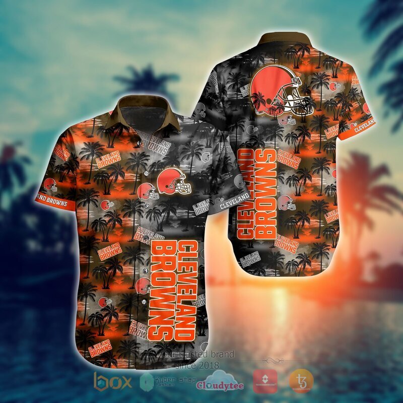 NFL Cleveland Browns Coconut Hawaiian shirt, Short 1 NFL Cleveland Browns Coconut Hawaiian shirt Short