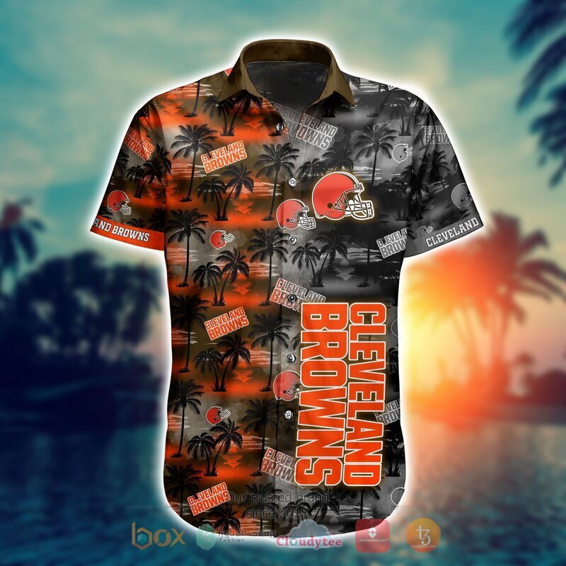 NFL Cleveland Browns Coconut Hawaiian shirt, Short 2 NFL Cleveland Browns Coconut Hawaiian shirt Short 1