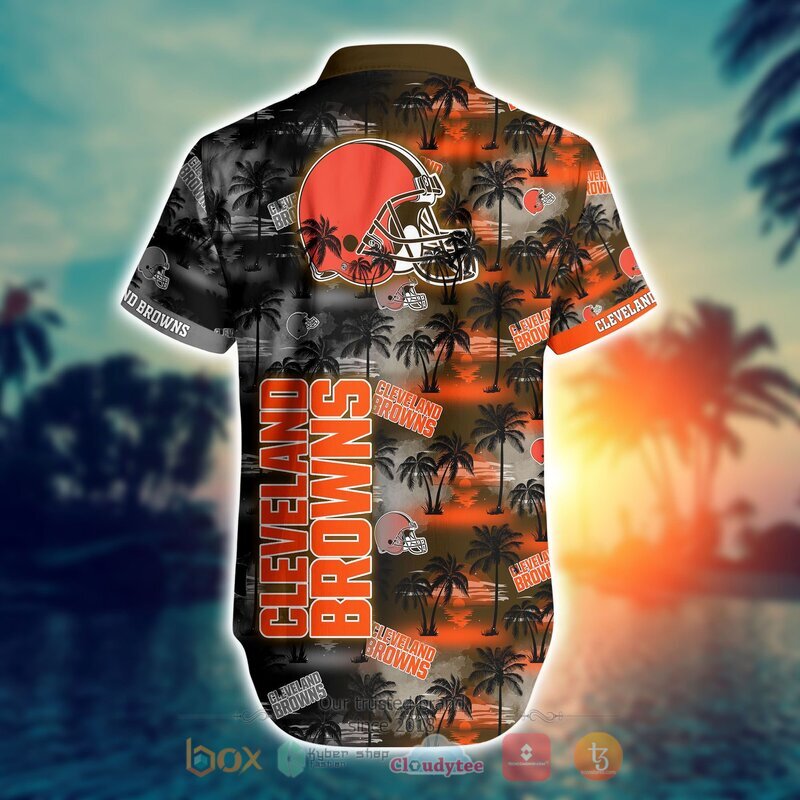 NFL Cleveland Browns Coconut Hawaiian shirt, Short 3 NFL Cleveland Browns Coconut Hawaiian shirt Short 1 2