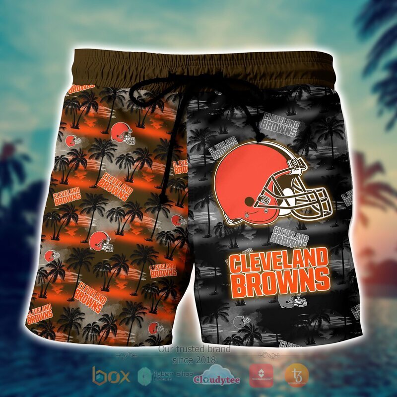 NFL Cleveland Browns Coconut Hawaiian shirt, Short 4 NFL Cleveland Browns Coconut Hawaiian shirt Short 1 2 3