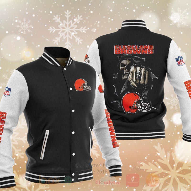 NFL Cleveland Browns Death Skull Baseball Jacket