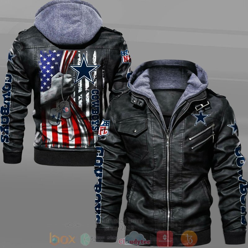 NFL Dallas Cowboys American Flag Leather Jacket