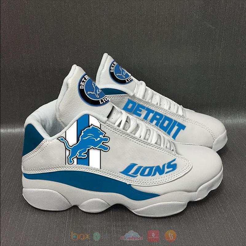 NFL Detroit Lions White Air Jordan 13 Sneaker shoes