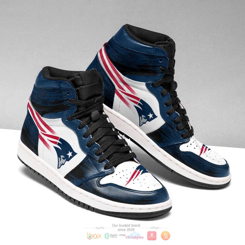 NFL Football New England Patriots Air Jordan High Top Shoes 2 NFL Football New England Patriots Air Jordan High Top Shoes 1