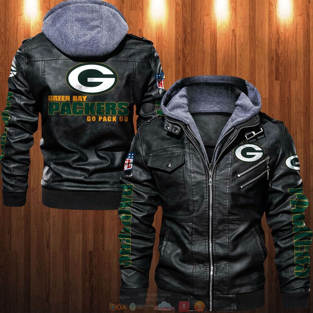 NFL Green Bay Packers Go Pack Go Leather Jacket