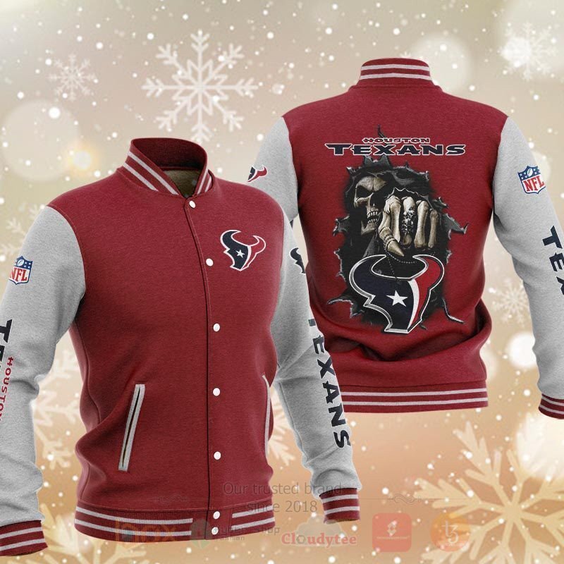 BEST NFL Houston Texans Rugby Team Death Skull 3D Baseball Jacket 4 NFL Houston Texans Rugby Team Death Skull Baseball Jacket 1 2 3
