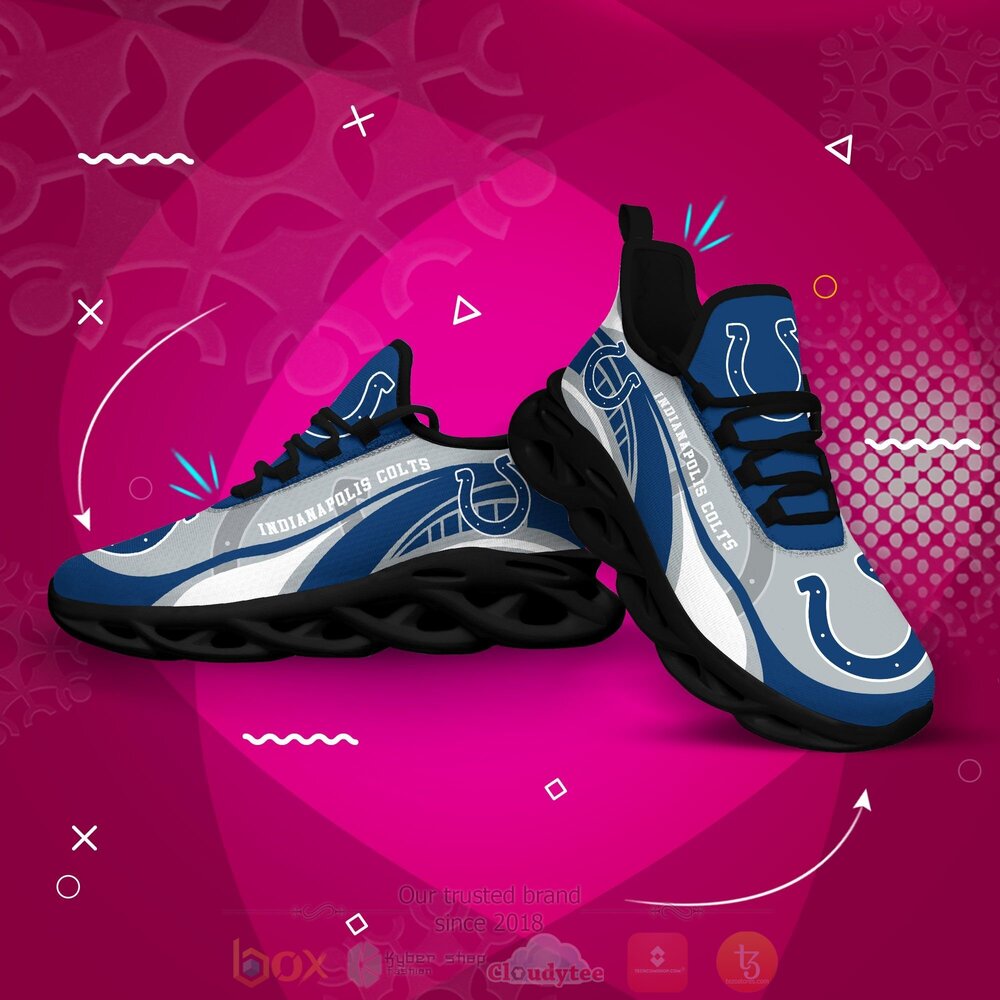 BEST NFL Indianapolis Colts Clunky Sneakers 4 NFL Indianapolis Colts Clunky Max Soul Shoes 1 2 3