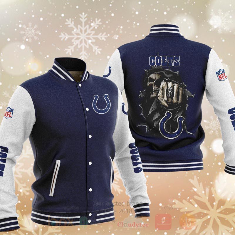 BEST NFL Indianapolis Colts Rugby Team Death Skull 3D Baseball Jacket 2 NFL Indianapolis Colts Rugby Team Death Skull Baseball Jacket 1