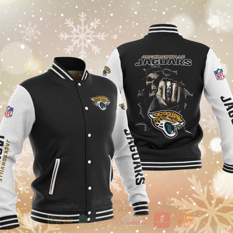 BEST NFL Jacksonville Jaguars Death Skull 3D Baseball Jacket 9 NFL Jacksonville Jaguars Death Skull Baseball Jacket