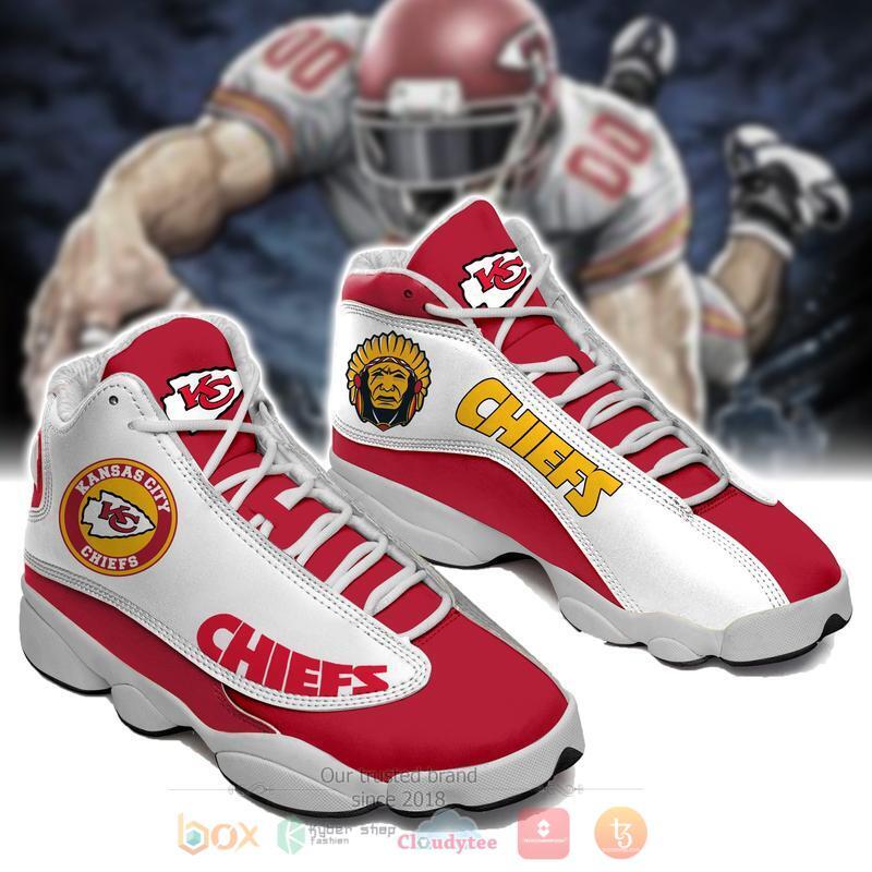 NFL Kansas City Chiefs Red White Air Jordan 13 Shoes