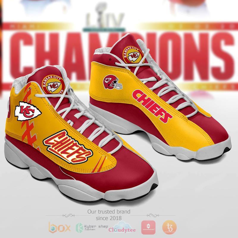 NFL Kansas City Chiefs Red Yellow Air Jordan 13 Shoes