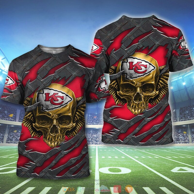 NFL Kansas City Chiefs Wings Skull 3D Shirt, Hoodie 4 NFL Kansas City Chiefs Wings Skull 3D Shirt Hoodie 1 2 3