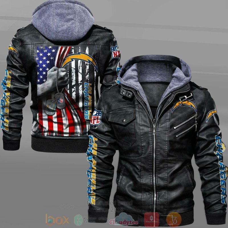 NFL Los Angeles Chargers American Flag Leather Jacket