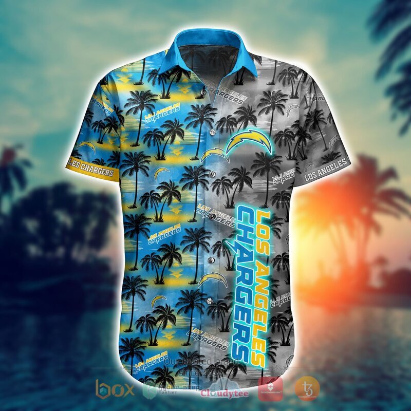 NFL Los Angeles Chargers Coconut Hawaiian shirt, Short 2 NFL Los Angeles Chargers Coconut Hawaiian shirt Short 1