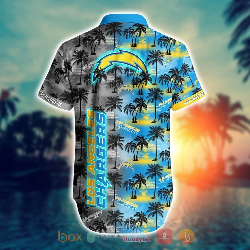 NFL Los Angeles Chargers Coconut Hawaiian shirt, Short 3 NFL Los Angeles Chargers Coconut Hawaiian shirt Short 1 2
