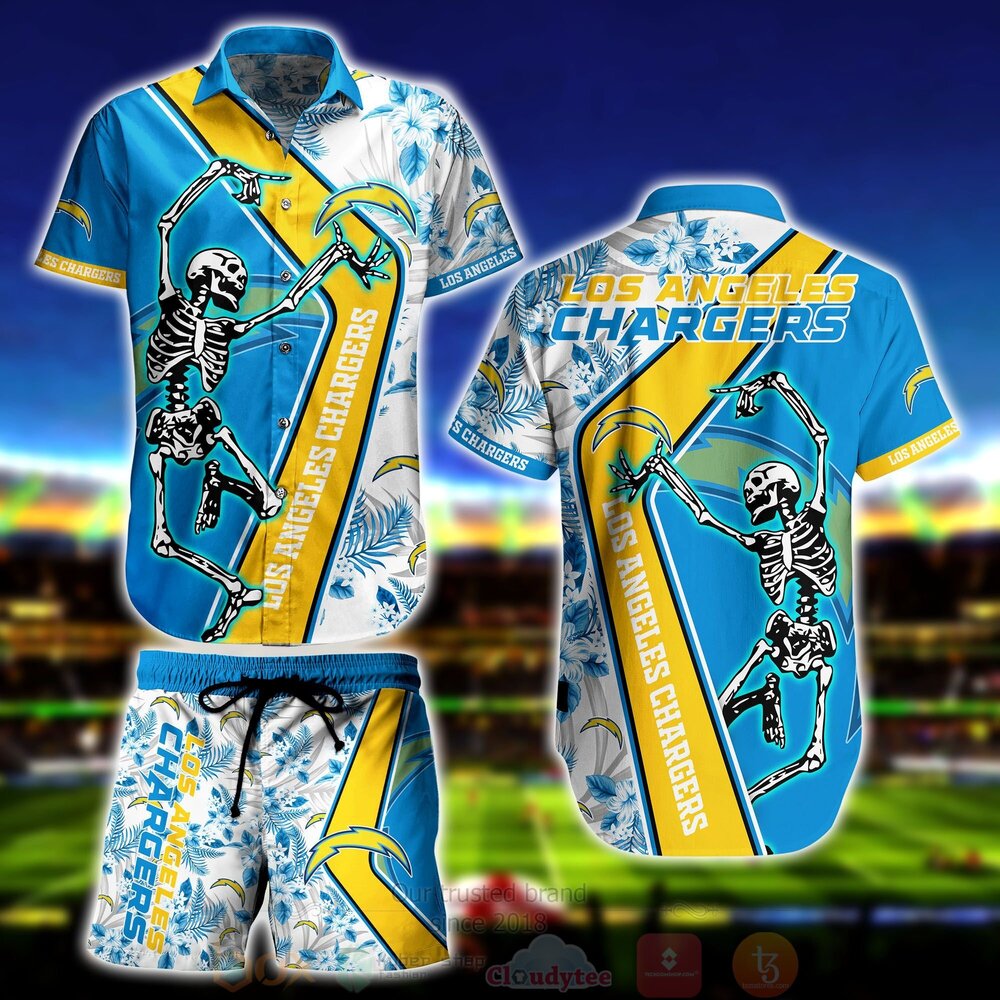 NFL Los Angeles Chargers Skeleton Hawaiian Shirt Short