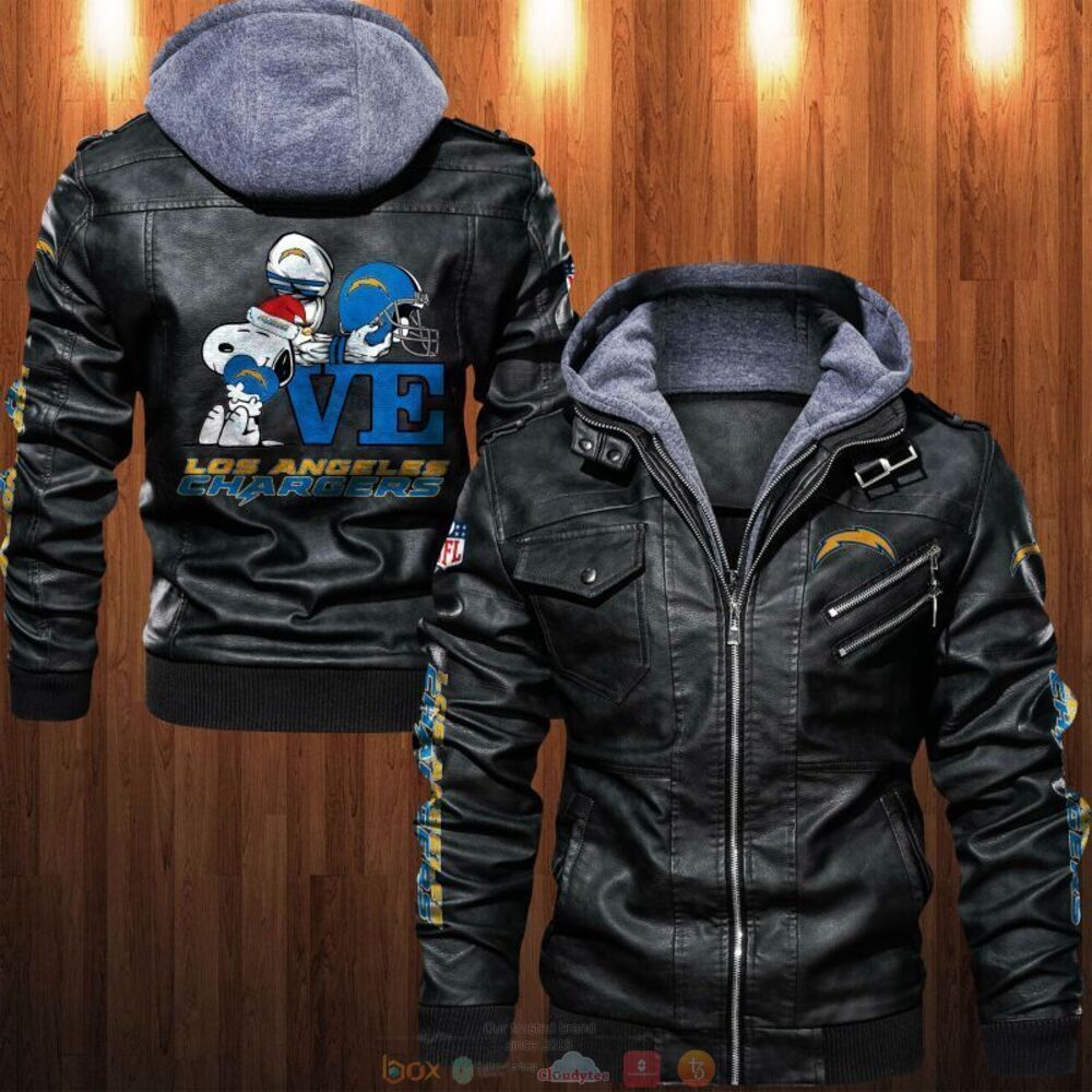 NFL Los Angeles Chargers Snoopy Leather Jacket
