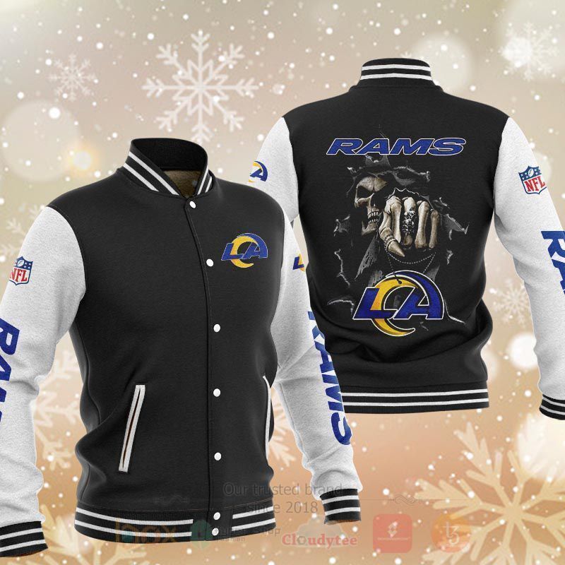 NFL Los Angeles Rams Rugby Team Football Death Skull Baseball Jacket