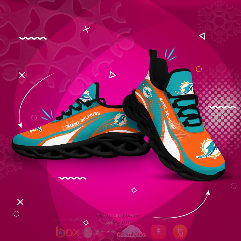 BEST NFL Miami Dolphins Clunky Sneakers 4 NFL Miami Dolphins Clunky Max Soul Shoes 1 2 3