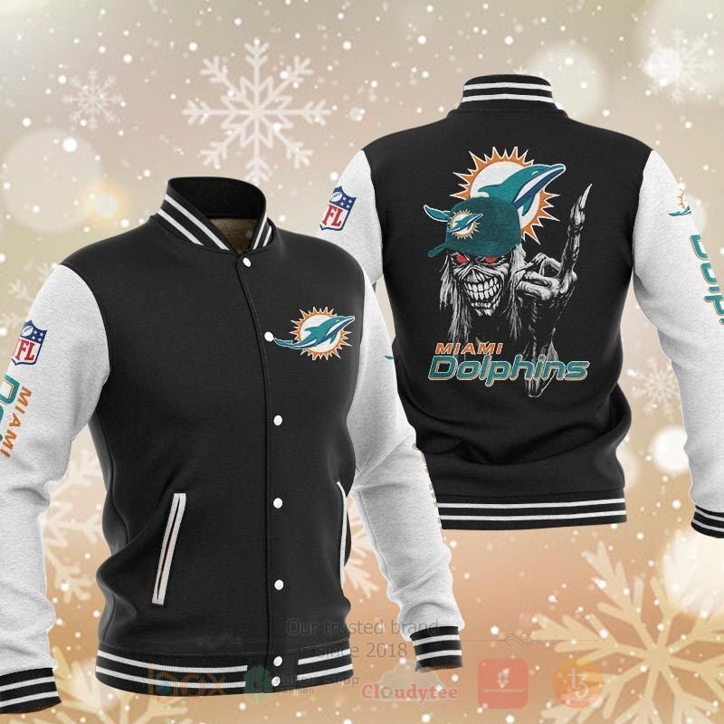 NFL Miami Dolphins Death Skull Baseball Jacket