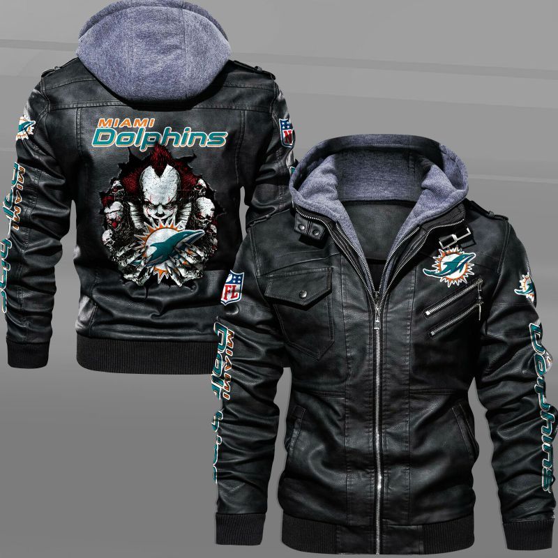 NFL Miami Dolphins IT Pennywise leather jacket
