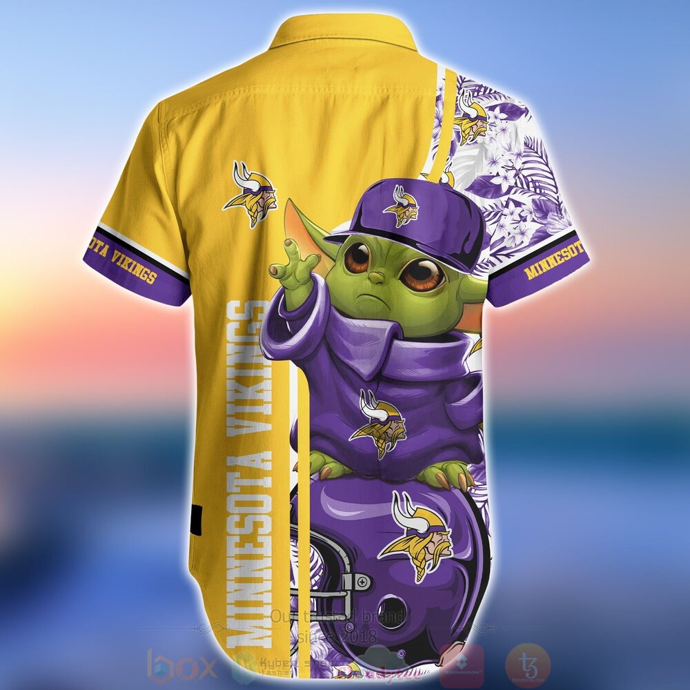 NFL Minnesota Vikings Baby Yoda Hawaiian Shirt Short 1 2 3 4