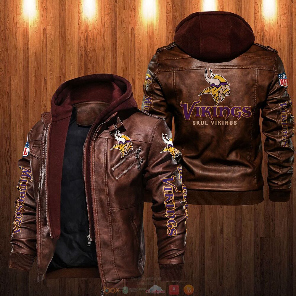 NFL Minnesota Vikings Skol Vikings Leather Jacket 2 NFL Minnesota Vikings Skol Vikings Leather Jacket 1