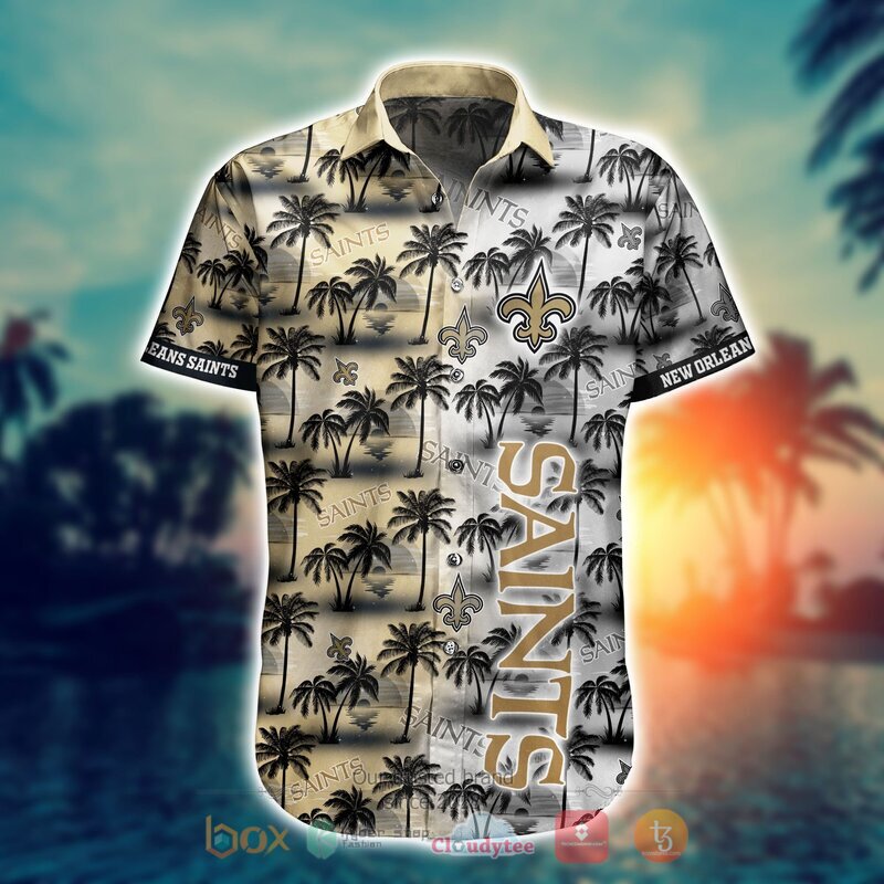 NFL New Orleans Saints Coconut Hawaiian shirt, Short 2 NFL New Orleans Saints Coconut Hawaiian shirt Short 1