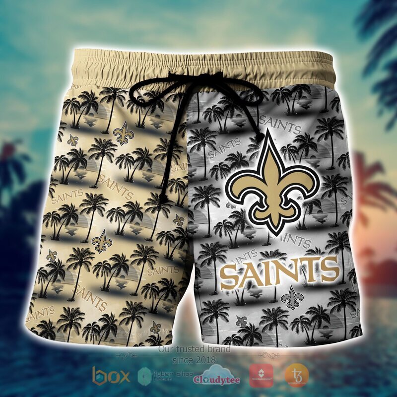 NFL New Orleans Saints Coconut Hawaiian shirt, Short 4 NFL New Orleans Saints Coconut Hawaiian shirt Short 1 2 3
